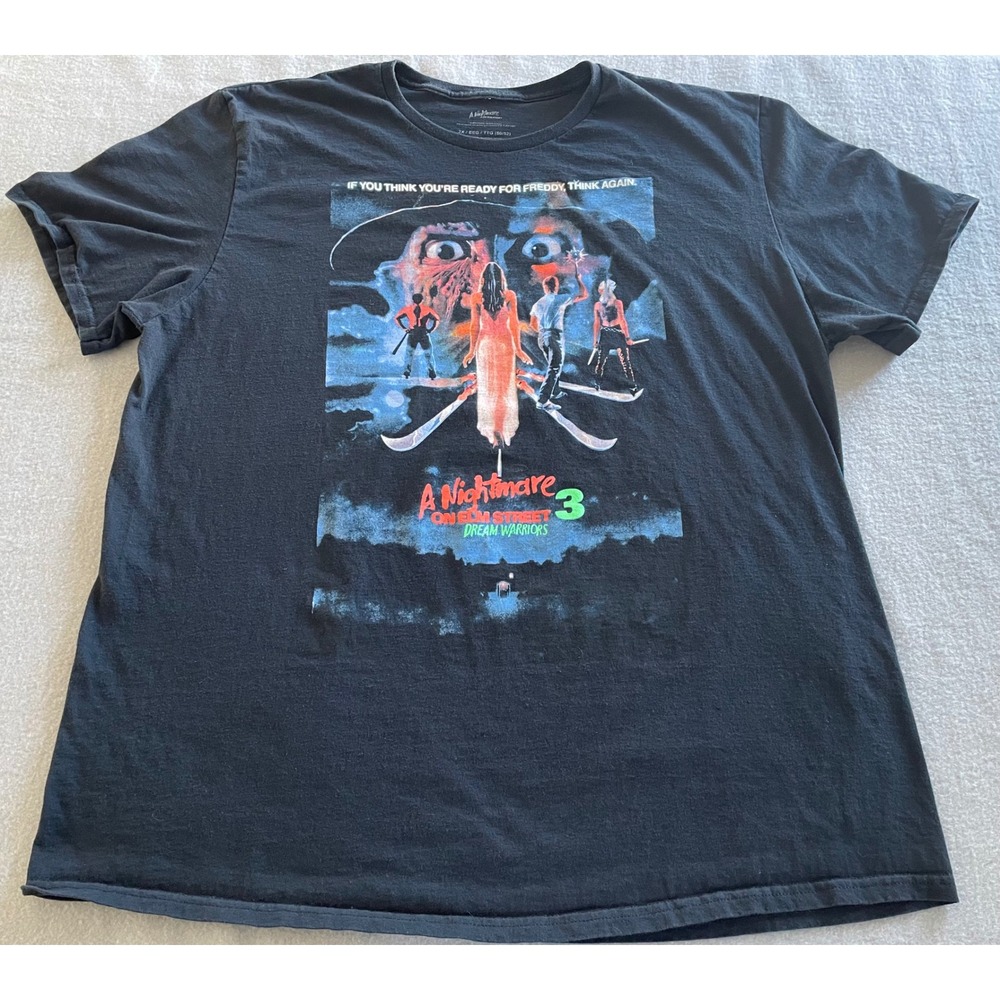A Nightmare on Elm Street 3 Dream Warriors Movie Graphic T-Shirt Black Mens 2XL